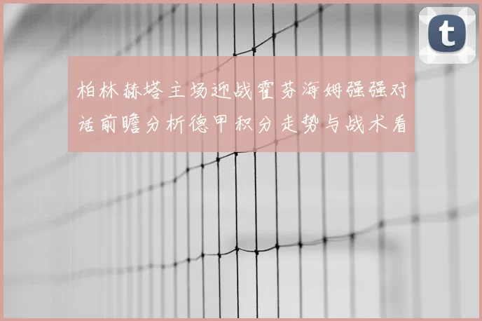 柏林赫塔主场迎战霍芬海姆强强对话前瞻分析德甲积分走势与战术看点